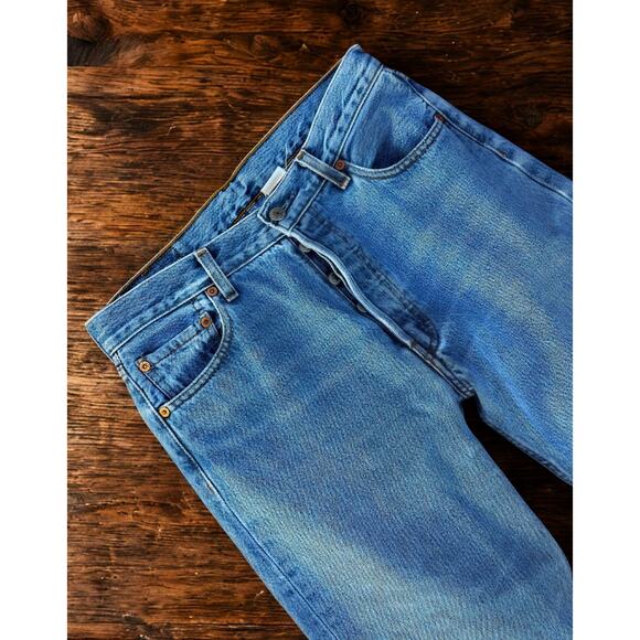 Levi’s 501 Button Fly Jeans 30x32 Blue Denim Made in Turkey Jan 1993 EUC - Picture 6 of 10